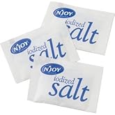 N'Joy Iodized Salt Packets (3000 Count Bulk Pack) - Individual Single Serve Salt Portion Packets for Food Service, Catering, Restaurants, Meal Prep, Picnic, BBQ Grilling &amp; Home Cooking
