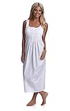 Handmade Women's Smock Tatting Lace Full-length Nightgown White, 4 Sizes