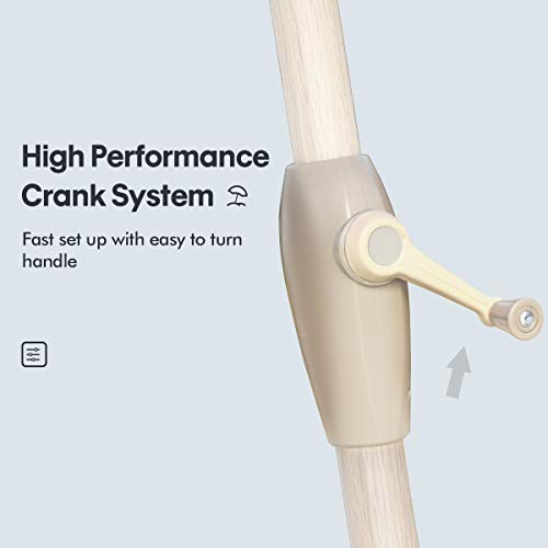 Sekey Balkon Sonnenschirm Marktschirm Gartenschirm Terrassenschirm Sonnenschutz UV 50+ Rechteckig – Bild 4