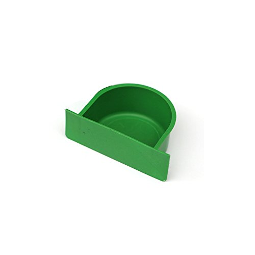 YOTHG Plastic Bird Feeding Trough Food Water Feeding Bowl Dish for Parrot Hamster Totoro Cage (Green)