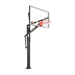 Goalrilla Basketball Hoops with Tempered Glass Basketball Goal Backboard, Black Anodized Frame, and In-ground Anchor…