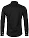 WHATLEES Mens Hipster Irregular Hem Slim Fit Long Sleeve Banded Collar Dress Shirts with Embroidery T21-Black Medium