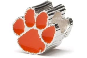 STONE ARMORY Clemson University Jewelry and Tigers Accessories - Orange Clemson Tiger Paw Charm - Hypoallergenic Stainless Steel Bead Charms - Clemson Tiger Gear for Women