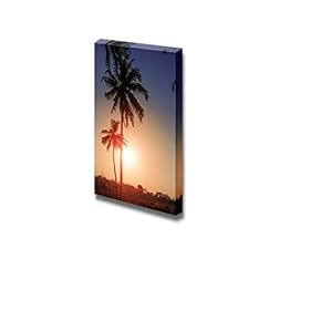 Canvas Prints Wall Art - Blue Sky Through Palm Trees. Vintage Filter - 18" x 12"