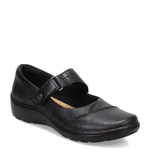 Clarks Women's Cora Gema Mary Jane Flat, Einheitsgröße Weit, Pelle Nera, 6 UK Wide