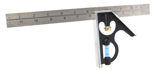 Empire Level E250 12-Inch Heavy Duty Professional Combination Square w/Etched Stainless Steel Blade and True BlueR Vial