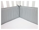 American Baby Company 100% Cotton Percale Portable/Mini Crib Bumper, Gray