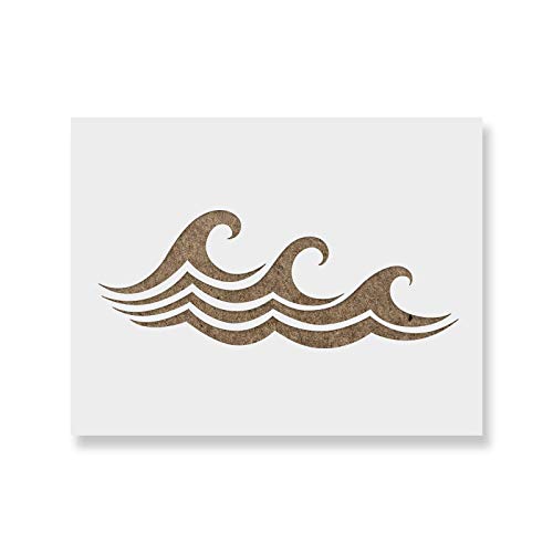 Waves Stencil Template for Walls and Crafts - Reusable Stencils for Painting in Small & Large Sizes