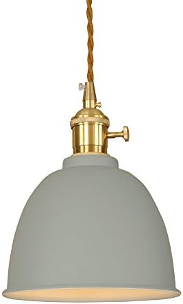 AOKARLIA Premium Industrial Pendant Lamp, Colorful Droplight/Metal Hanging Lights/Bedroom Lamp - E27,Gray