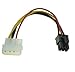 EatingBiting（R）5pcs 4 Pin Molex to 6 Pin PCI-Express PCIE Video Card Power Converter Adapter Cable 18cm/7.08inch Connector A:4-Pin Molex LP4 Connector B:6-Pin PCI Express(PCI-E)