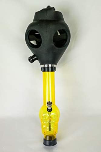 4Smoke GAS MASK BONG - Adjustable to Fit any Person - NOVELTY GAS MASK WITH DETACHABLE BONG - BLACK GAS MASK - BONG ATTACHMENT COLOUR & DESIGN VARY