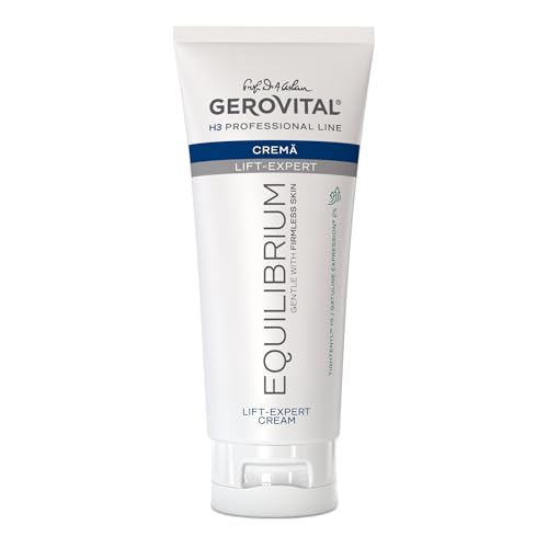 Professional Anti-Aging Facial Cream – 200 ml with Lifting and Regenerating Effect – For Mature or Dry Skin – With Tightenyl, Gatuline Expression and Vitamins A+E, Gerovital H3 Equilibrium