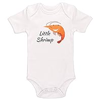 VinMea Baby Onesie Little Shrimp Bodysuit Funny Newborn Onesie Bodysuit in 5 Sizes - S White