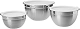 AmazonBasics Stainless Steel Mixing Bowls, Set of 3