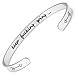 Bracelets Inspirational Gifts for Women, Inspirational Bracelet Cuff Bangle Mantra Quote Keep Going Stainless Steel Engraved Motivational Friend, Encouragement Jewelry for Teen Girls Kids Men