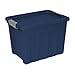 Sterilite 16867406 18 Gallon/68 Liter Ultra Tote, True Blue Lid & Base w/ Titanium Latches, 6-Pack