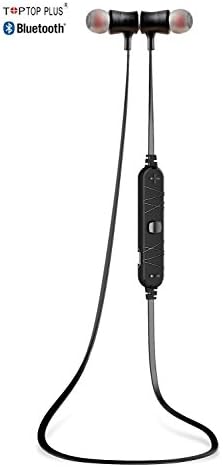 TOP PLUS Bluetooth Headphones,Magnet Wearable V4.0 Wireless Hands Free earbuds,Lightweight Sweatproof Bluetooth Stereo Sports Headset Earphones In-Ear Noise Isolating Bass Headphones with Microphone