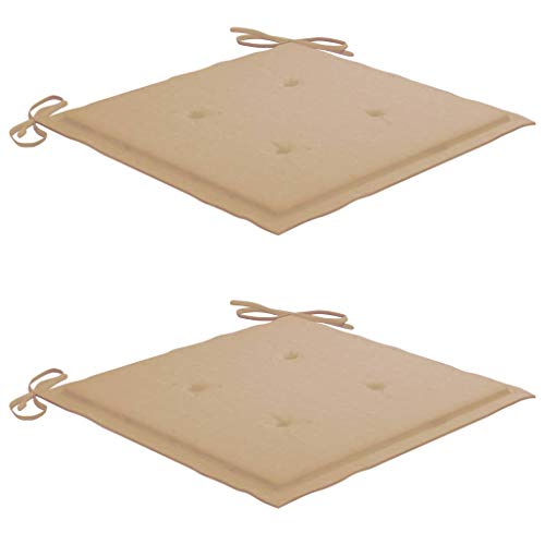 vidaXL Teak Massiv Schaukelstuhl mit Beige Kissen Schaukelsessel Gartenmöbel Stuhl Sessel Relaxstuhl Schwingsessel Gartenstuhl Holzstuhl – Bild 5