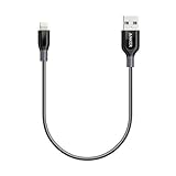 Anker Powerline+ Lightning Cable (1ft) Durable and Fast Charging Cable [Double Braided Nylon] for iPhone XS/XS Max/XR / X / 8/8 Plus / 7/7 Plus / 6/6 Plus / 5s / iPad and More (Gray)