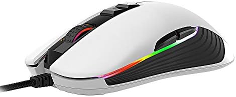 Hefu 5000DPI Optical Adjustable 9D Button Wired Mechanical Gaming Mouse Mice for PC (White)