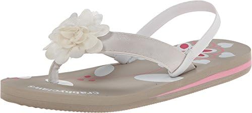 Crabbyclaws Girl's Flower (Toddler/Little Kid/Big Kid/Big Kid) White Pearl Sandal 11-12 Toddler M