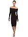 PattyBoutik Women Off Shoulder Long Sleeve Dress (Black Medium)