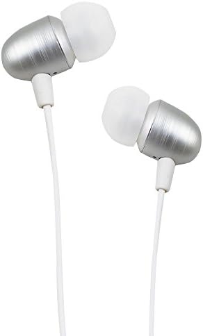 Heavy Bass 3.5mm Stereo Earbuds/Headset/ Earphones for OPPO F7 Youth, Realme 1, A3, F7, A1 (Silver/White) - w/Mic + MND Stylus