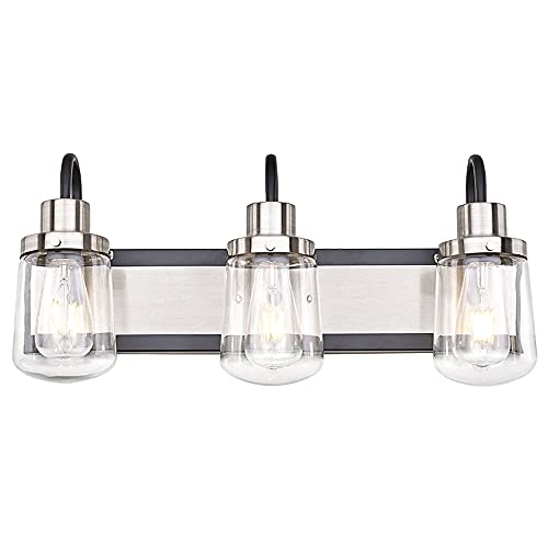 YAOHONG Modern Bathroom Vanity Light, Black Vanity Light with Satin