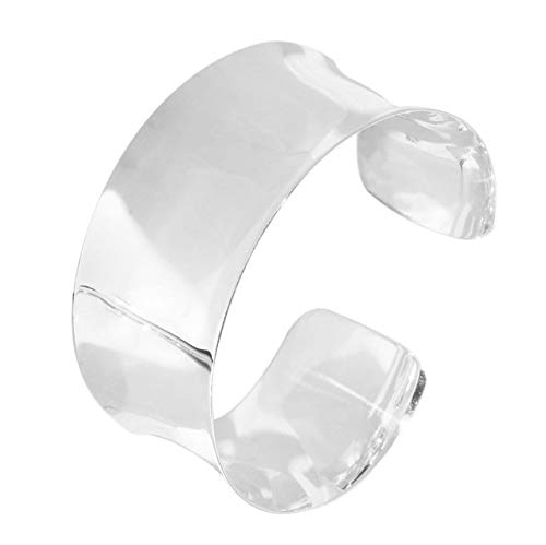 Treasure Bay Womens 30mm Plain 925 Sterling Silver Cuff Bangle Bracelet