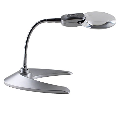 Quality Optics - Jewelers LED Illuminated Work Desk Top Magnifier Lamp Light Flex Neck Coin Paper