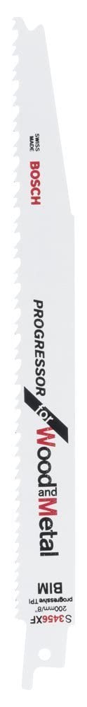 Bosch Professional 25 pieces Sabre Saw Blade S 3456 XF Progressor for Wood and Metal (Length 200 mm, sabre saw accessories)