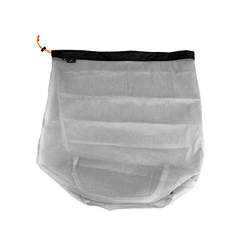 Mesh Drawstring Bag, Lightweight Nylon Storage Sack for Travelling, Camping & Hiking (XXL-Black)