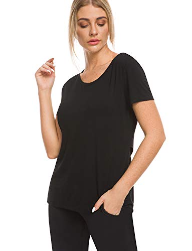 image for Bamans Cross Back Workout Shirts for Women - Yoga t-Shirts Activewear 