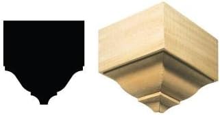 1898O/S 3-1/8 in. x 5-25/32 in. x 5-7/8 in. White Hardwood Medium Outside Crown Connector Block Moulding