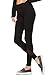 Mono B Women's Athletic Full Leggings with Sleek Contrast Mesh Panels L Black