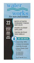Water Works Permanent Powder Hair Color - #22 Brown Black 0.2 oz. (Pack of 2)