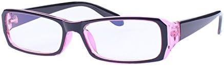 Longfan PC Glasses Computer Eyewear (Light Blue Lenses with UV Protection, Anti Blue Rays)　Reddish Purple