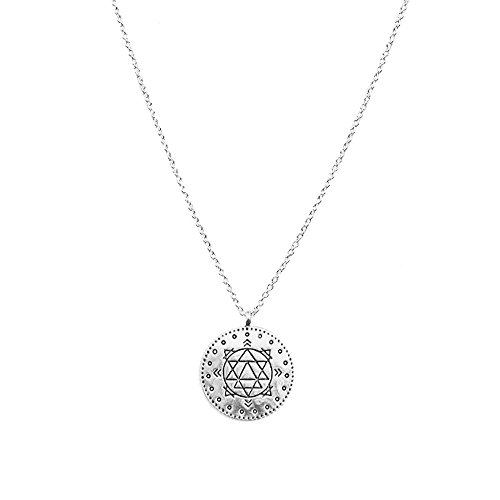 Tiny Devotions - Mantra Mandala Sacred Geometry Necklace - Silver
