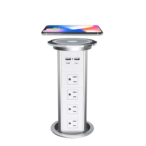 Prise Pop-up KungFuKing Avec Charge Sans Fil – Noir – Levage Automatique