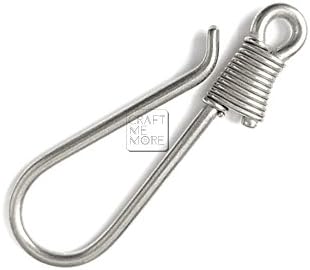 CRAFTMEmore 1PC Large Size Solid Brass Wallet Japanese Fish Hook Keychain Holder Belt Clip Accessories (Silver Finish)