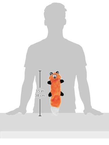 ZippyPaws Zingy 3-Squeaker No Stuffing Plush Dog Toy, Fox