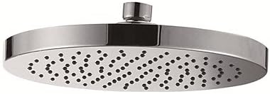 HFaucet® Chrome Extra Large 8-Inch Drenching Rain Fall Shower Head Fixed Mount with Swivel 1/2 Metal Ball Connector, J201