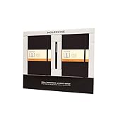 Moleskine 2 Notebooks Large Rule + Pen Black Bundle