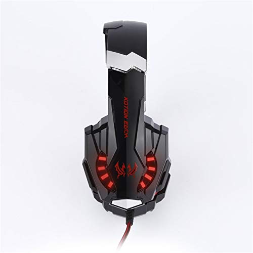 Dalkeyie G9000 Over-Ear Gaming Headset 3.5mm Game Headphone Earphone with Microphone LED Light for Laptop Tablet Mobile Phones Headband - Thumbnail 4