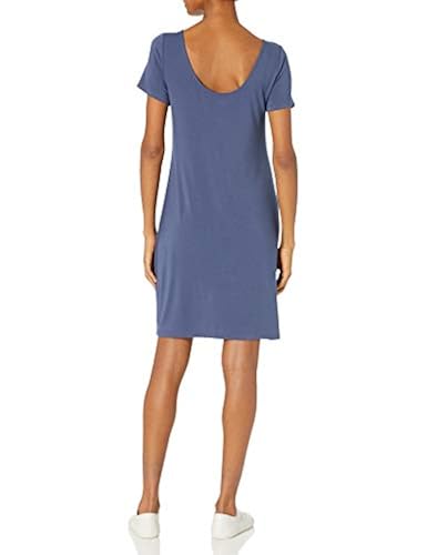 Amazon Essentials Women's Jersey Regular-Fit Ballet-Back t-Shirt Dress  (Previously Daily Ritual), Medium Blue, Large in Dubai - UAE | Whizz Casual