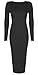 Baleza Women's Inspi Long Sleeve Bodycon Midi Calf Length Dress