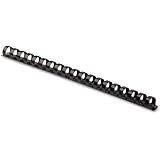 Fellowes Plastic Comb Binding Spines, 3/8 Inch Diameter, Black, 55 Sheets, 100 Pack (52325)