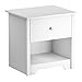 South Shore Vito 1-Drawer Nightstand, Pure White with Matte Nickel Handles