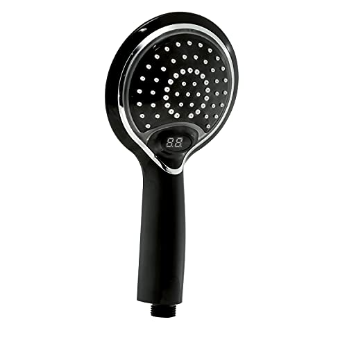 Gedy Light Poignée de Douche 1 Jet, Plastique, 4,3 x 12,1 x 24 cm, Couleur Noir