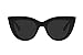 UV Protection Cat Eye Sunglasses,Mirrored Flat Lens Women Fashion Glasses (Matte Black-gray)